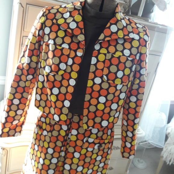 Vintage Dresses & Skirts - GROOVY 60/70S VTG CUSTOM DRESS AND JACKET ! MINT!